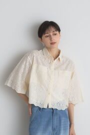 スカラップレースブラウス※一部店舗のみ入荷