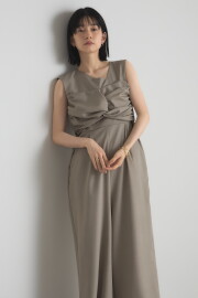 【SALE 拡大！】リネンねじれフリルオールインワン※一部店舗のみ入荷＊SALE品につき返品/交換/注文確定後の変更キャンセル不可＊