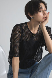 【SUMMER SALE】メッシュレースジップブルゾン＊SALE品につき返品/交換/注文確定後の変更キャンセル不可＊