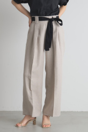 配色リボンベルト付きワイドパンツ※一部店舗のみ入荷