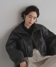 【WEB限定】配色ステッチWジップショートブルゾン