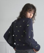 【AW SALE】フラワー刺繍ニットカーディガン＊SALE品につき返品/交換/注文確定後の変更キャンセル不可＊