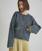 【WEB限定】配色クルーネックカーディガン