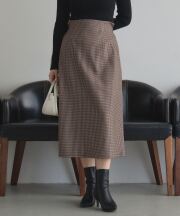 【オフィシャルサイト限定】アソートチェック起毛ストレッチタイトスカート