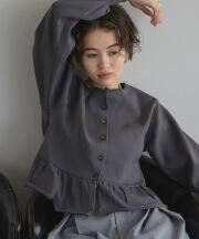 【AW SALE】【オフィシャルサイト限定】ペプラムカーディガン＊SALE品につき返品/交換/注文確定後の変更キャンセル不可＊