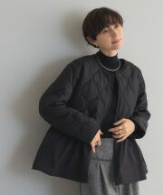 キルティング中綿ペプラムブルゾン