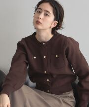【AW SALE】【オフィシャルサイト限定】ゴールド釦スポンジニットカーディガン＊SALE品につき返品/交換/注文確定後の変更キャンセル不可＊