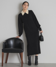 12月24日オフィシャルサイト限定少量再販！襟付き配色ポロニットワンピース