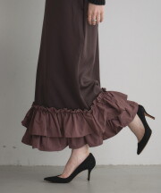 【オフィシャルサイト限定】異素材ティアードフリルヘムスカート