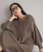 【WEB限定】フェザーヤーンニットワンピース