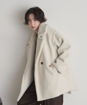 【WEB限定】フェイクムートンミドルダブルコート