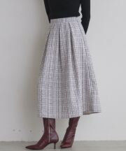 【FINAL SALE】ツイードタックフレアスカート＊SALE品につき返品/交換/注文確定後の変更キャンセル不可＊