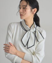 【オフィシャルサイト限定】バイカラーボウタイニット