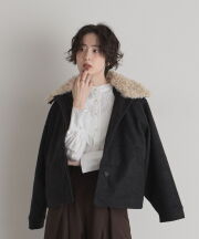 【オフィシャルサイト限定】襟プードルファーフェイクウールコート