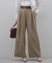 2月3日オフィシャルサイト限定再販！サテンベルトタックワイドパンツ