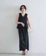 【オフィシャルサイト限定】ペプラムバルーンオールインワン