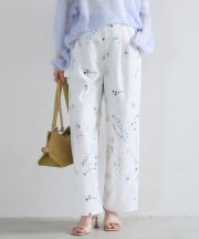 【オフィシャルサイト限定】フラワープリントタックストレートパンツ（145-203820とセットアップ可能）