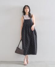 【オフィシャルサイト限定】ドットエンブロイダリーコットンキャミワンピ