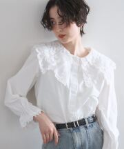 【オフィシャルサイト限定】レース襟キャンディスリーブシャツ