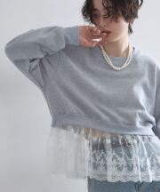 【オフィシャルサイト限定】レースヘムスウェットプルオーバー