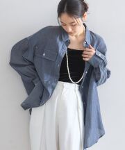 【オフィシャルサイト限定】シアーデニムオーバーサイズシャツ
