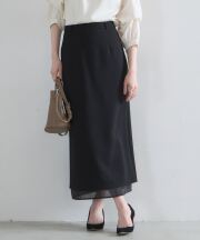 【オフィシャルサイト限定】裾シフォンIラインスカート