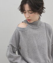 2月16日オフィシャルサイト限定再販！カシミア混デザインネックウールタートル