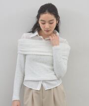 【オフィシャルサイト限定】シャツレイヤードオフショルトップス