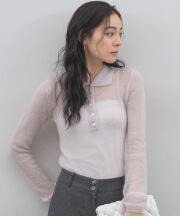 【オフィシャルサイト限定】ウール混ポロカラーニットプルオーバー