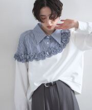 【オフィシャルサイト限定】ストライプシャツドッキングスウェット