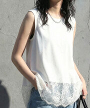 【入荷希望受付中☆】裾レースイレヘムノースリTシャツ《RequestProject》 ※入荷希望数により商品化しない場合がございます。