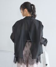 【オフィシャルサイト限定】レース付きシアーシャツ