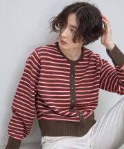 【オフィシャルサイト限定】配色ボーダーカーディガン