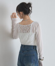 【オフィシャルサイト限定】バックレース切替シアートップス