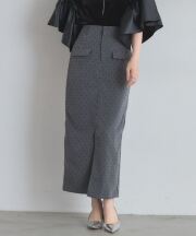 【オフィシャルサイト限定】フラップポケット付ドットストレートスカート
