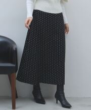 【オフィシャルサイト限定】ドット柄ロングスカート