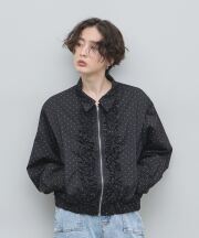 【オフィシャルサイト限定】ドット柄前立てフリルジップブルゾン