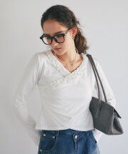 【オフィシャルサイト限定】カシュクールフリル長袖トップス