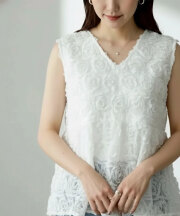 【リクエスト投票受付中！】フラワーチュールペプラムトップス※リクエスト結果により商品化しない場合があります。