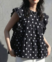 【入荷希望受付中☆】袖フリルドットトップス《RequestProject》 ※入荷希望数により商品化しない場合がございます。