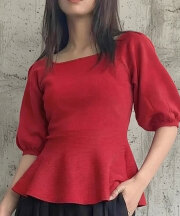 【商品化決定！入荷希望受付中☆】袖パフスリーブペプラムニット《RequestProject》