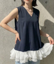 【入荷希望受付中☆】裾シフォンフリルドッキングトップス《RequestProject》 ※入荷希望数により商品化しない場合がございます。