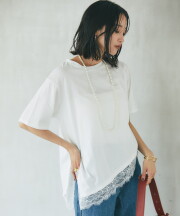 【TIME SALE】《RequestProject》裾レース半袖Tシャツ＊SALE品につき返品/交換/注文確定後の変更キャンセル不可＊