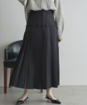 【FINAL SALE】ツイルティアードプリーツスカート＊SALE品につき返品/交換/注文確定後の変更キャンセル不可＊