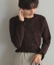 【WEB限定】フリルヘムスポンジニットカーデ