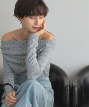 ドットオフショルカットソー※一部店舗のみ入荷