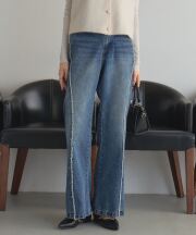 【オフィシャルサイト限定】シームパネルフリンジフレアデニム