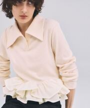 【ARVELLIA】PEPLUM CONTRAST KNIT
