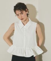 【ARVELLIA】SLEEVELESS PEPLUM SHIRT
