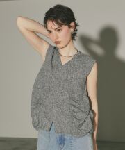 【ARVELLIA】  STRUCTURED TWEED TOP